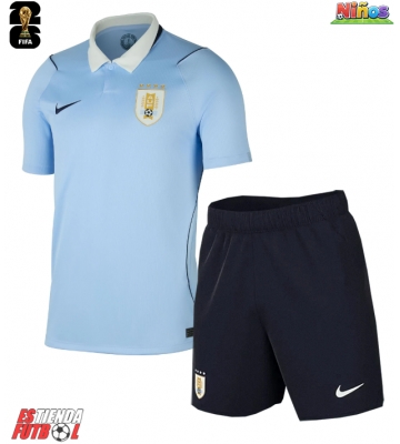 Uruguay Primera Equipación Niños Mundial 2026 Manga Corta (+ Pantalones cortos)